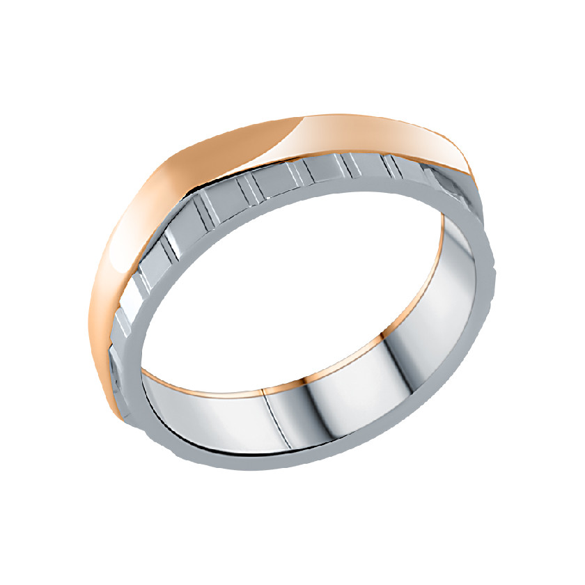 Кольцо обручальное из комбинированного золота Платина 01-5183-00-000-1111-39