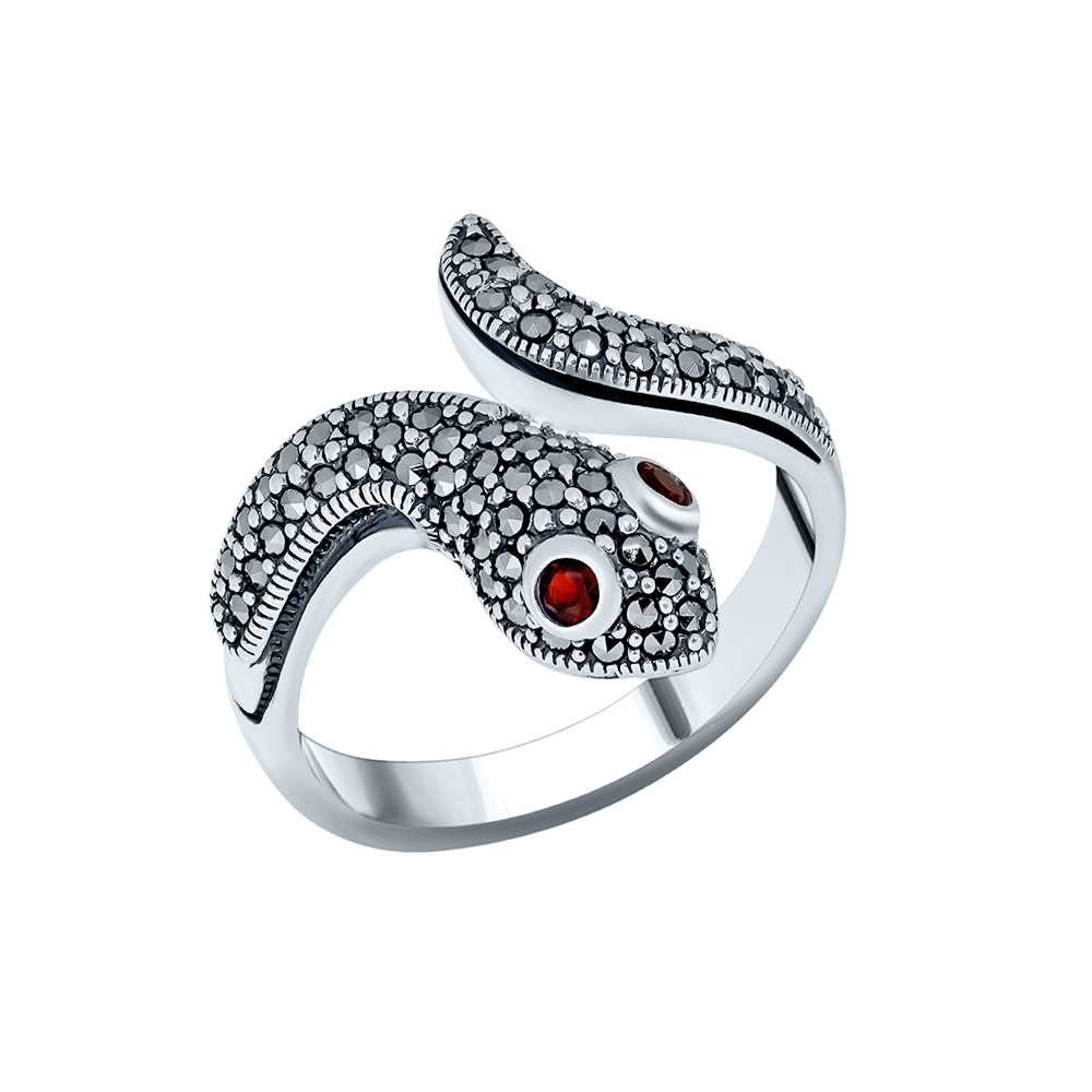 Кольцо из серебра 960 Марказит HR805