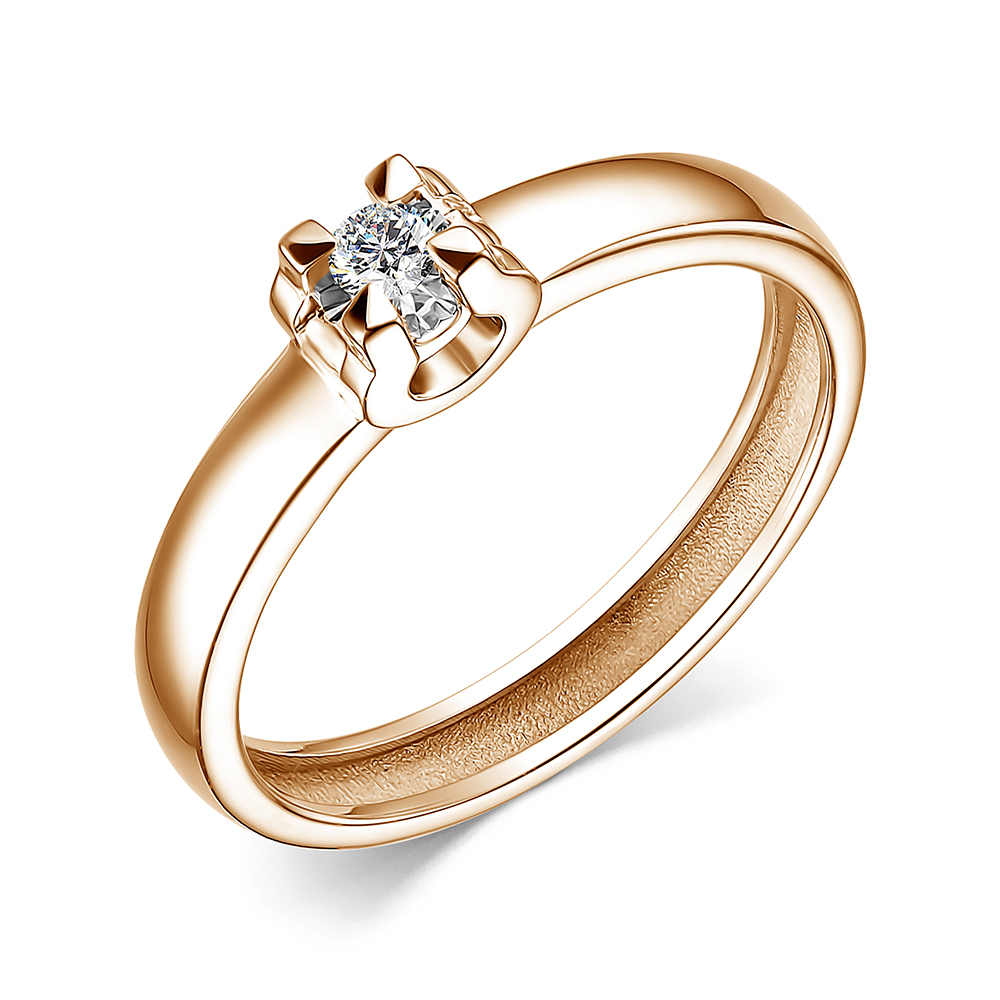 Кольцо помолвочное с бриллиантом АЛЬКОР 15426-100