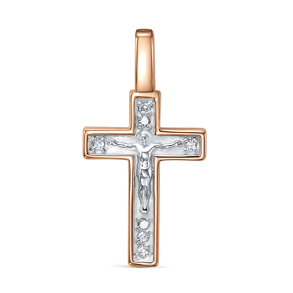 Подвеска крест с бриллиантом Rose Grace 14-302-103-3К