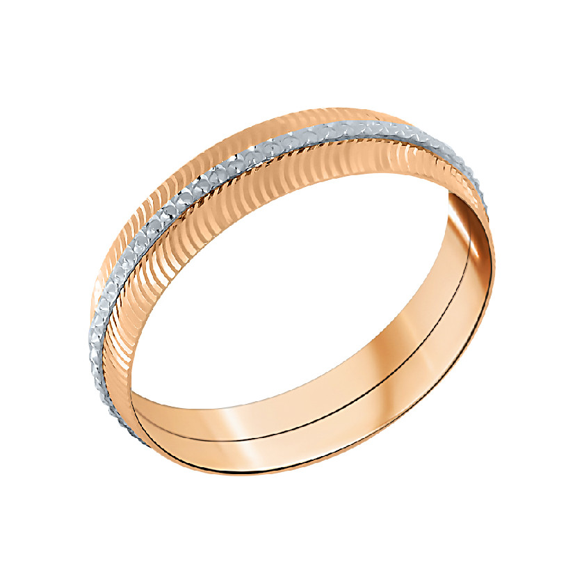 Кольцо обручальное из комбинированного золота Платина 01-4843-00-000-1110-18