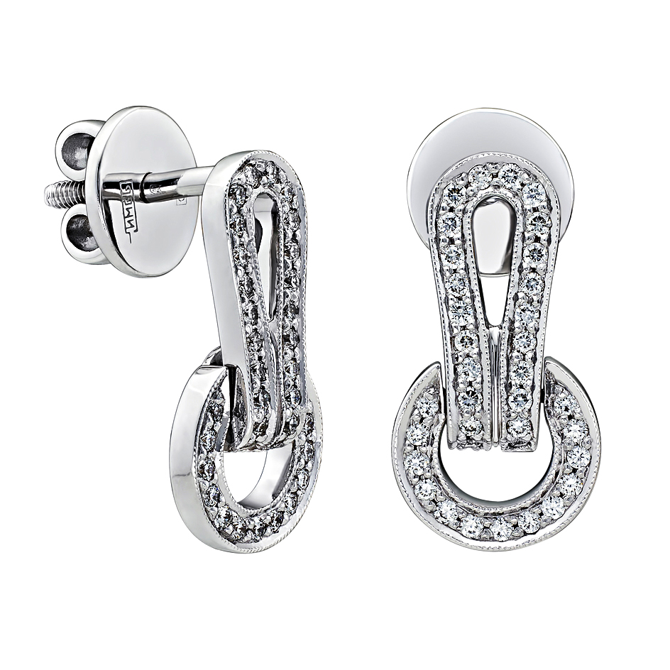 Серьги пуссеты с бриллиантом Арт-Модерн 020328