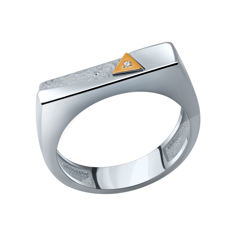 Кольцо из серебра АЛЬКОР 01-4125/000Б-00