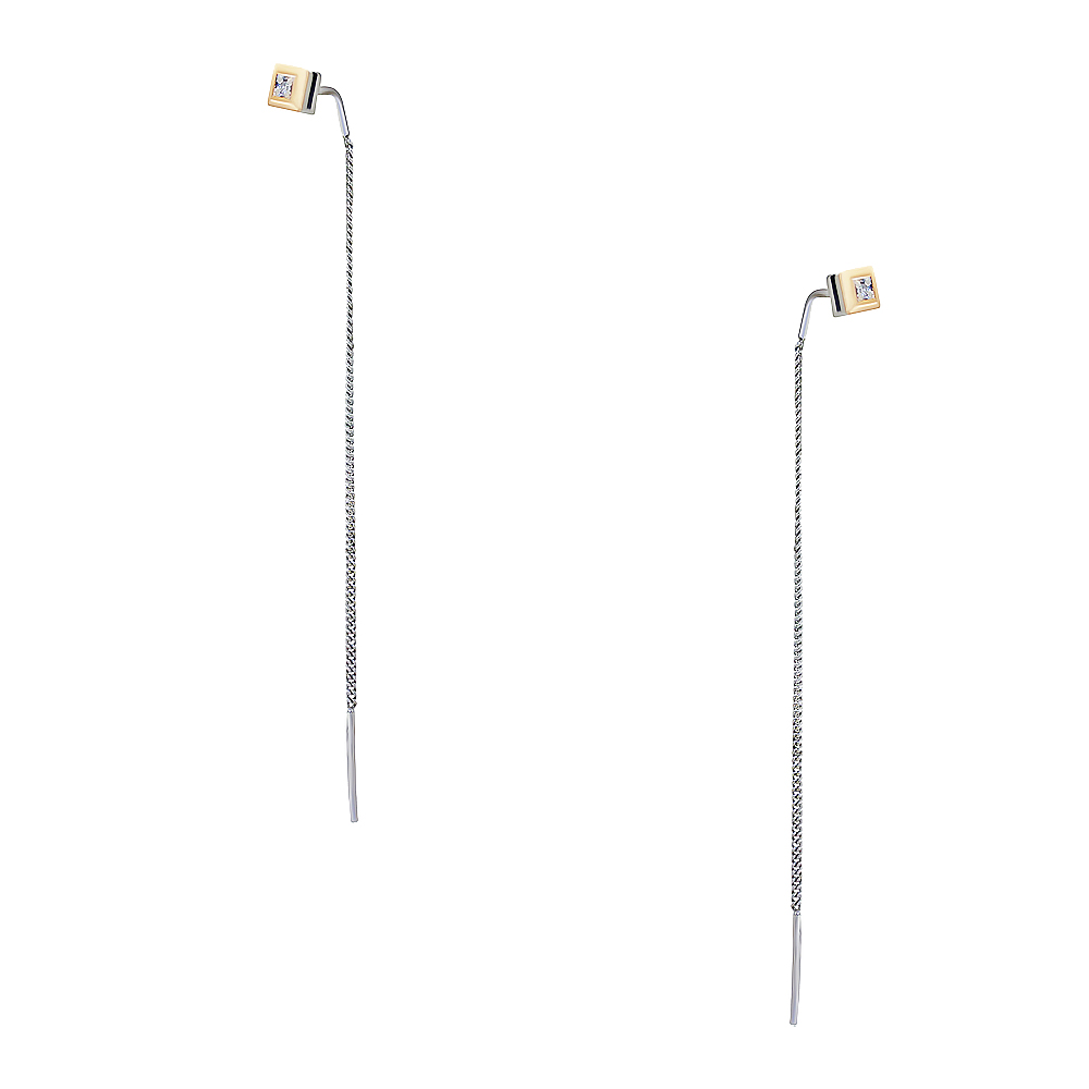 Серьги продежки из серебра 02-1682/000Б-00