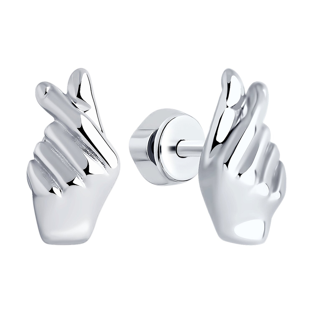 Серьги пуссеты из серебра SOKOLOV 94026653