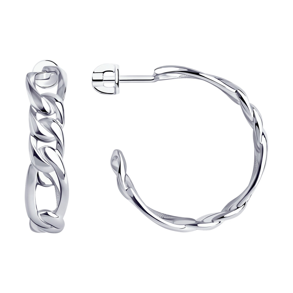 Серьги кольца из серебра SOKOLOV 94024100