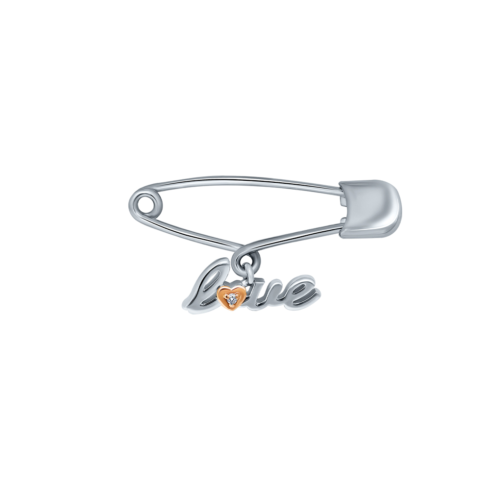 Брошь из серебра АЛЬКОР 04-3544/000Б-00