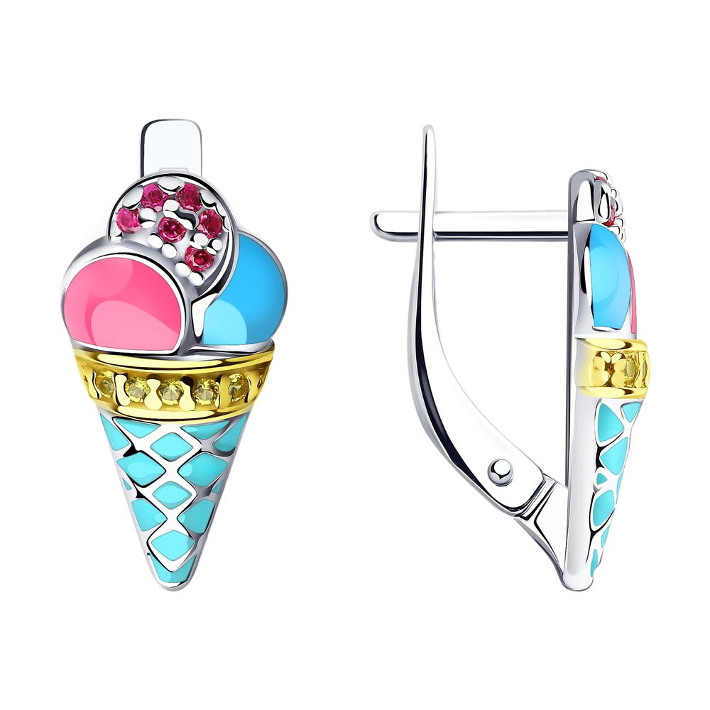 Серьги детские из серебра SOKOLOV 94022777