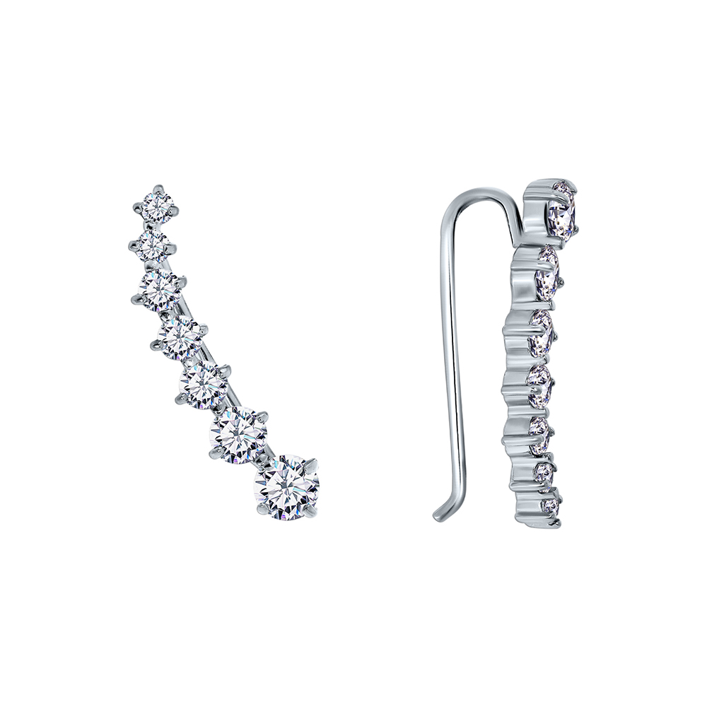 Серьги клаймберы из серебра Сильвер Лайн с1100р