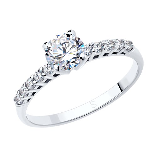 Кольцо помолвочное из серебра SOKOLOV 94010157