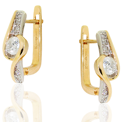 Серьги с бриллиантом Бриант EY3061D
