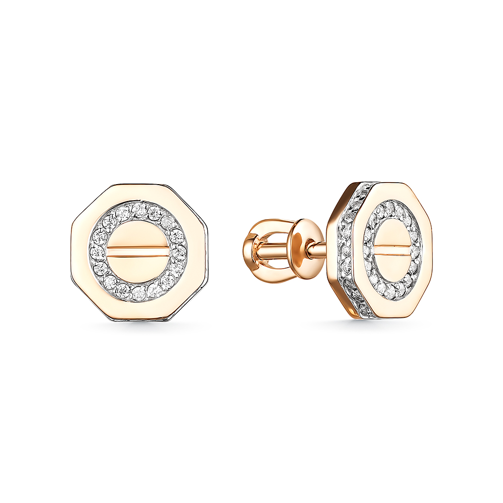 Серьги пуссеты из золота CORONA с5034