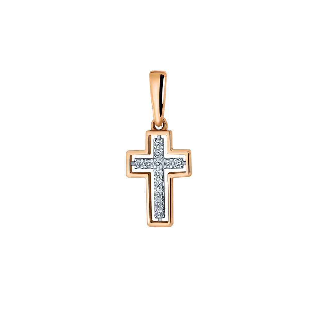 Подвеска крест с бриллиантом АРИНА 1018613-11140