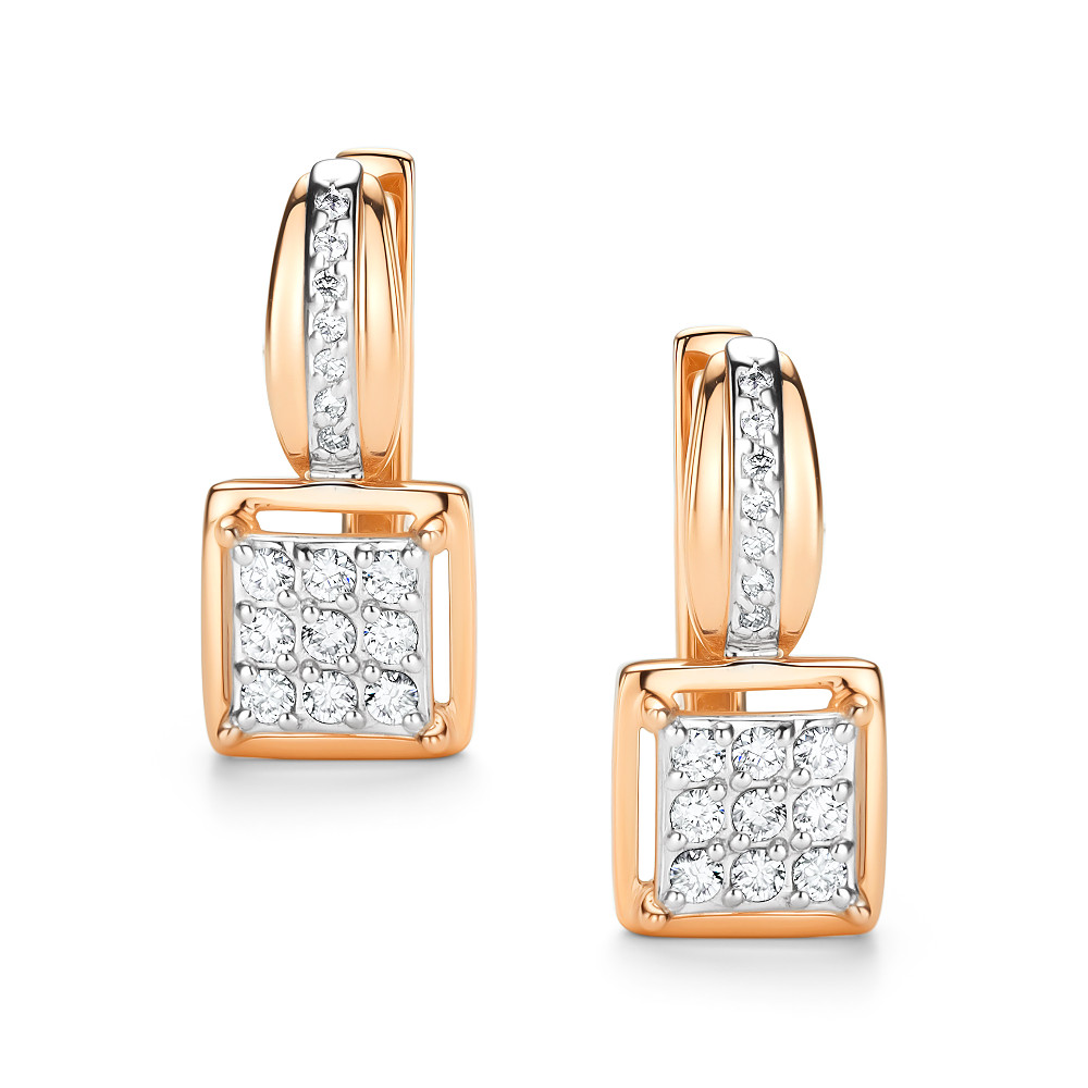 Серьги с бриллиантом АЛЬКОР 26200-100