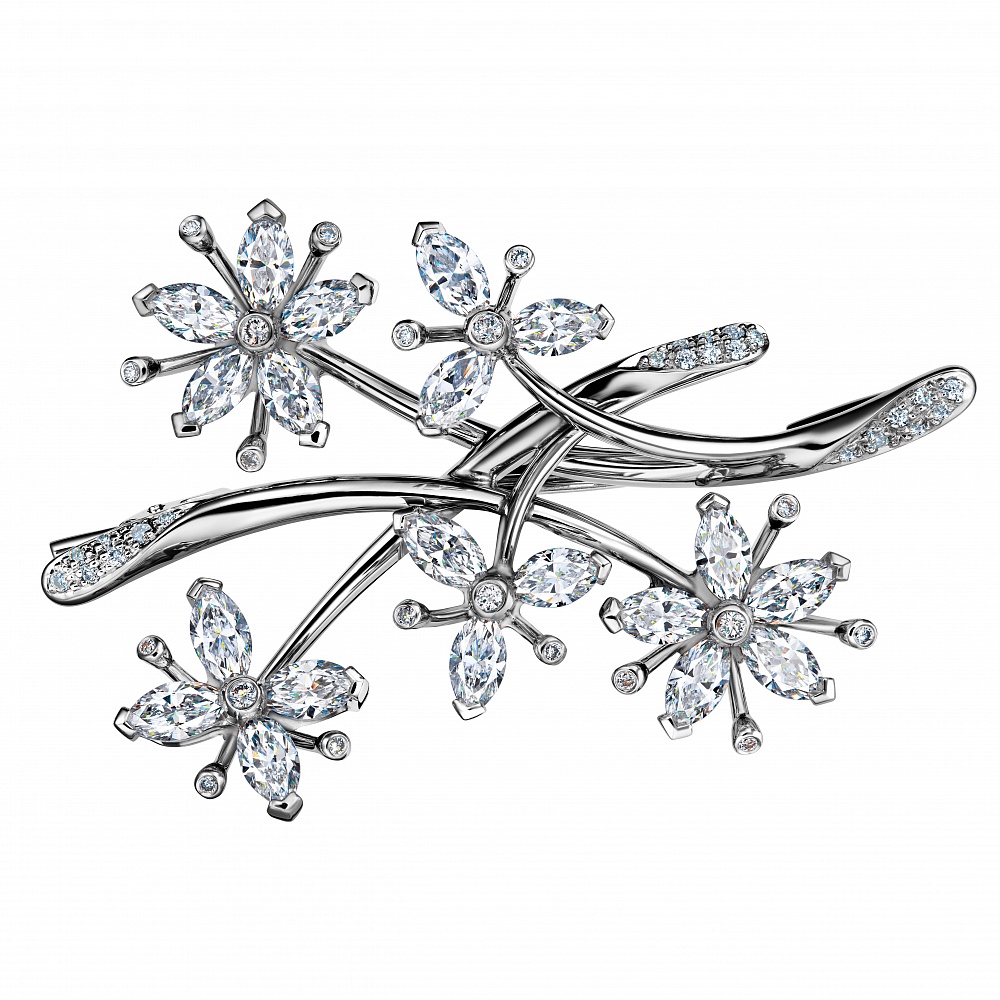 Брошь с бриллиантом Арт-Модерн 070307