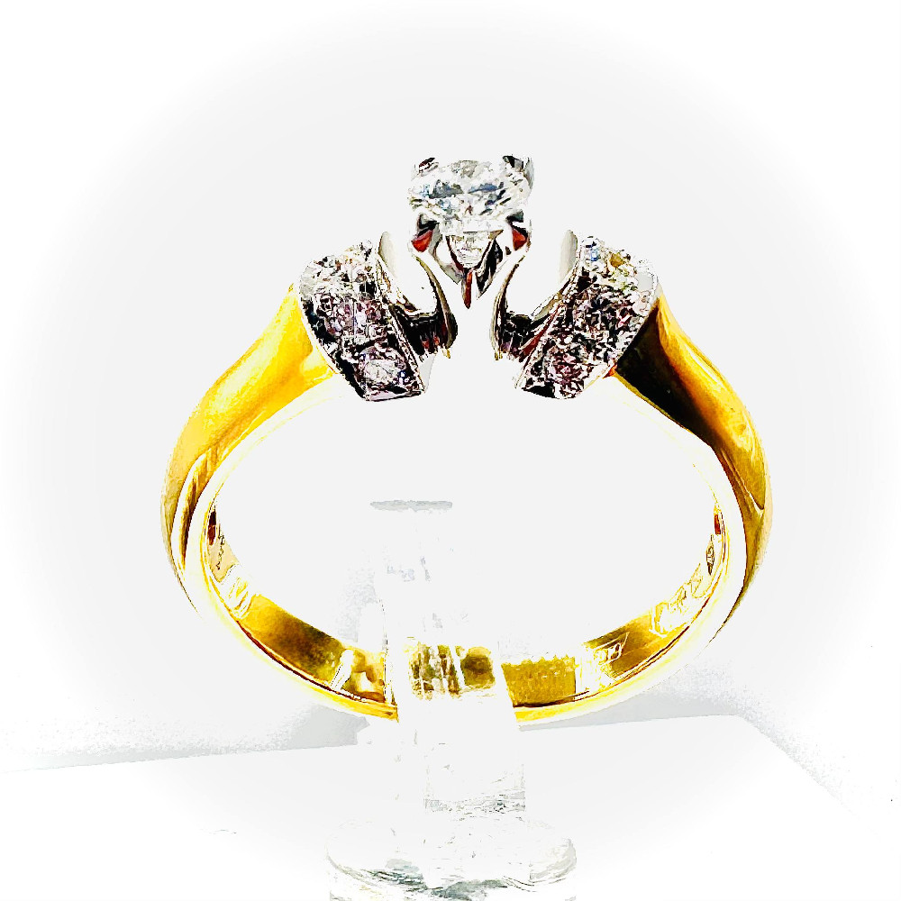 Кольцо помолвочное с бриллиантом Арт-Модерн 010132-Ж/Б