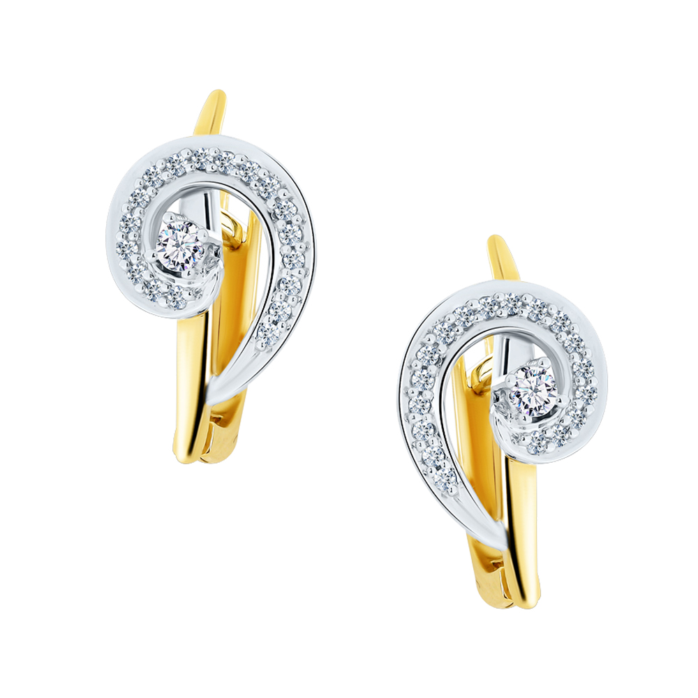 Серьги с бриллиантом Бриант EY2372D