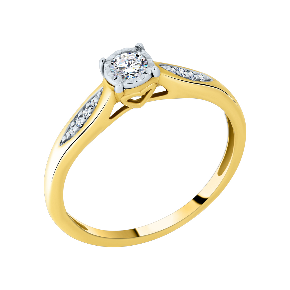 Кольцо помолвочное с бриллиантом Бриант RYI26269BRTD