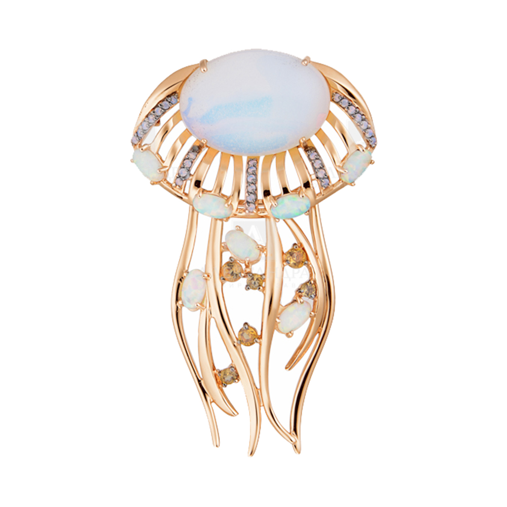 Брошь с бриллиантом АЛЕКСАНДРА БШ141