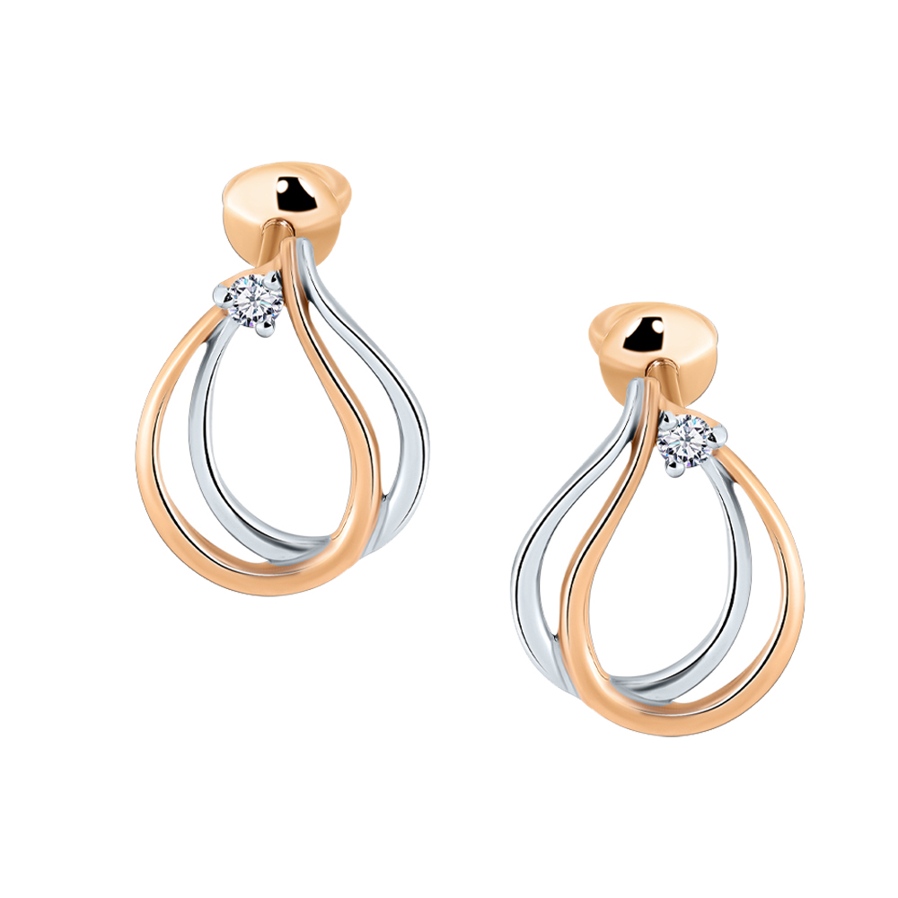 Серьги пуссеты с бриллиантом АРИНА 1055502-11240