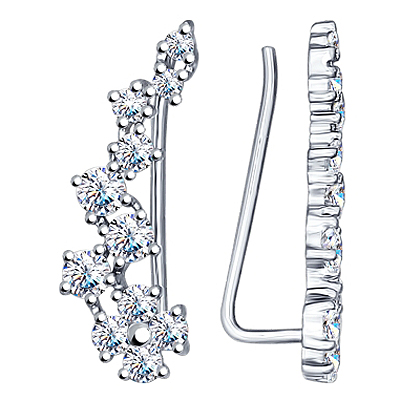 Серьги клаймберы из серебра SOKOLOV 94022203