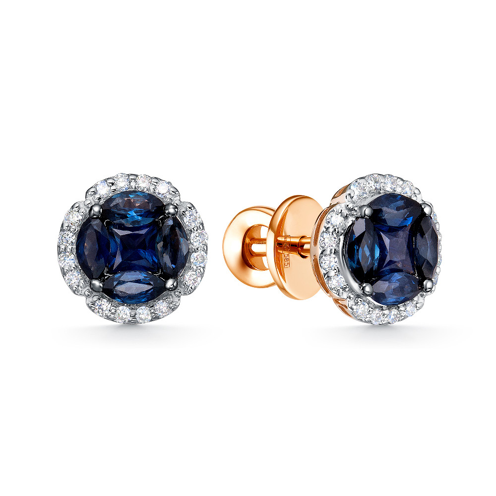 Серьги пуссеты с бриллиантом Klondike 07-00894-01-011-01-01