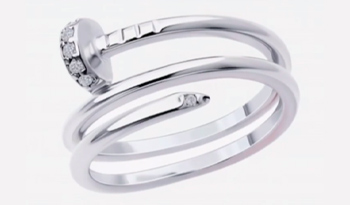 Элегантное кольцо с фианитами 