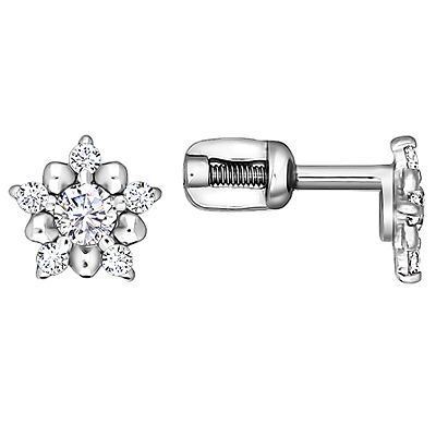 Серьги пуссеты из серебра SOKOLOV 94020089