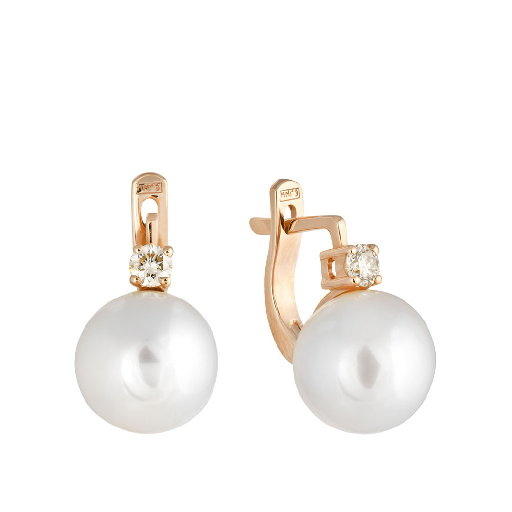 Серьги с бриллиантом ГАЛЕРЕЯ ЭКСКЛЮЗИВА 3570125 Ж