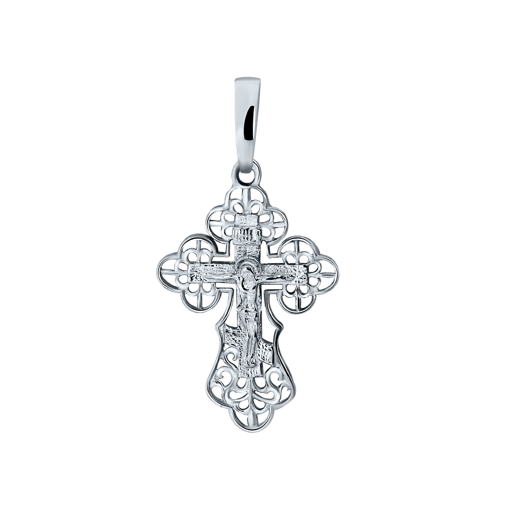 Подвеска крест из серебра Аврора 84023