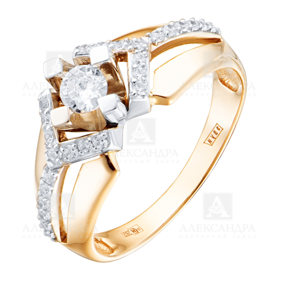 Кольцо помолвочное из золота кл2989-01