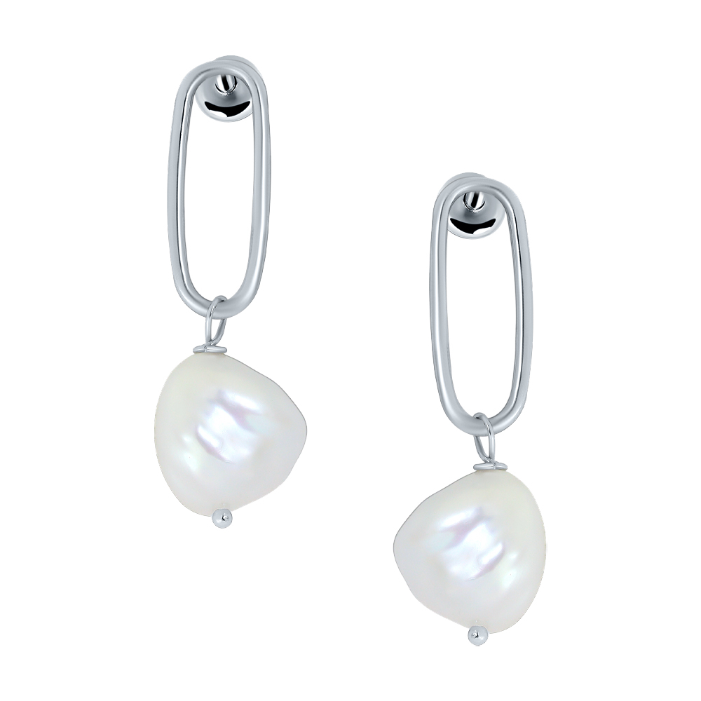 Серьги пуссеты из серебра Серебро России 18991PWRH