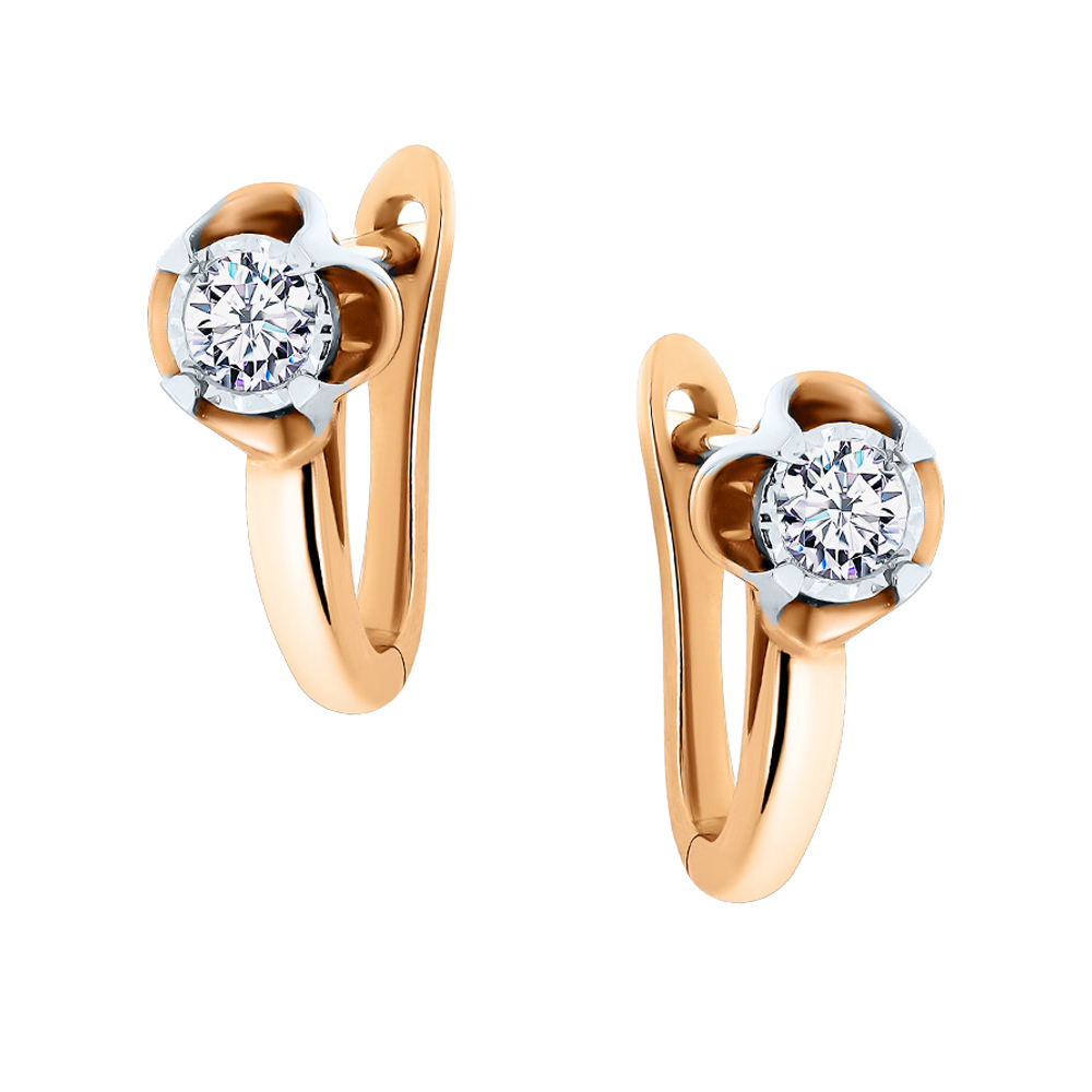 Серьги с бриллиантом Бриант ERI3755D