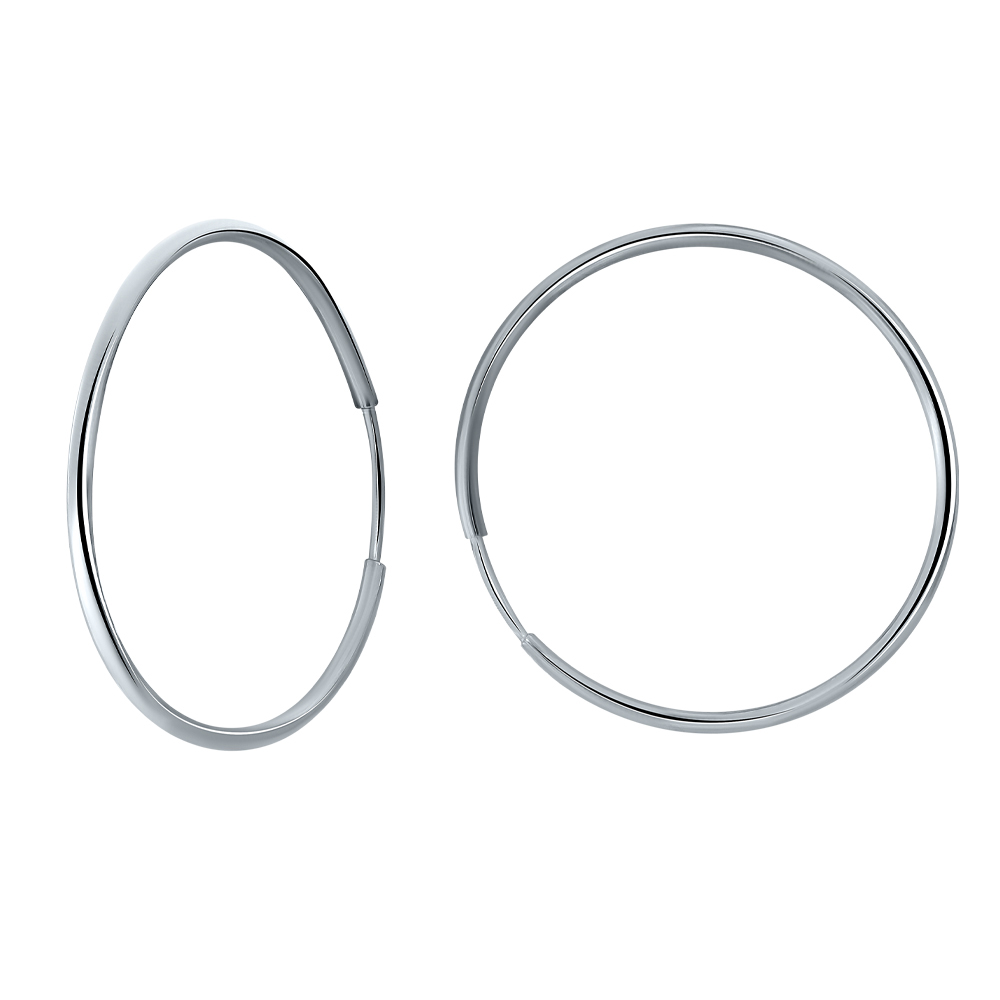 Серьги кольца из серебра Аврора 82004