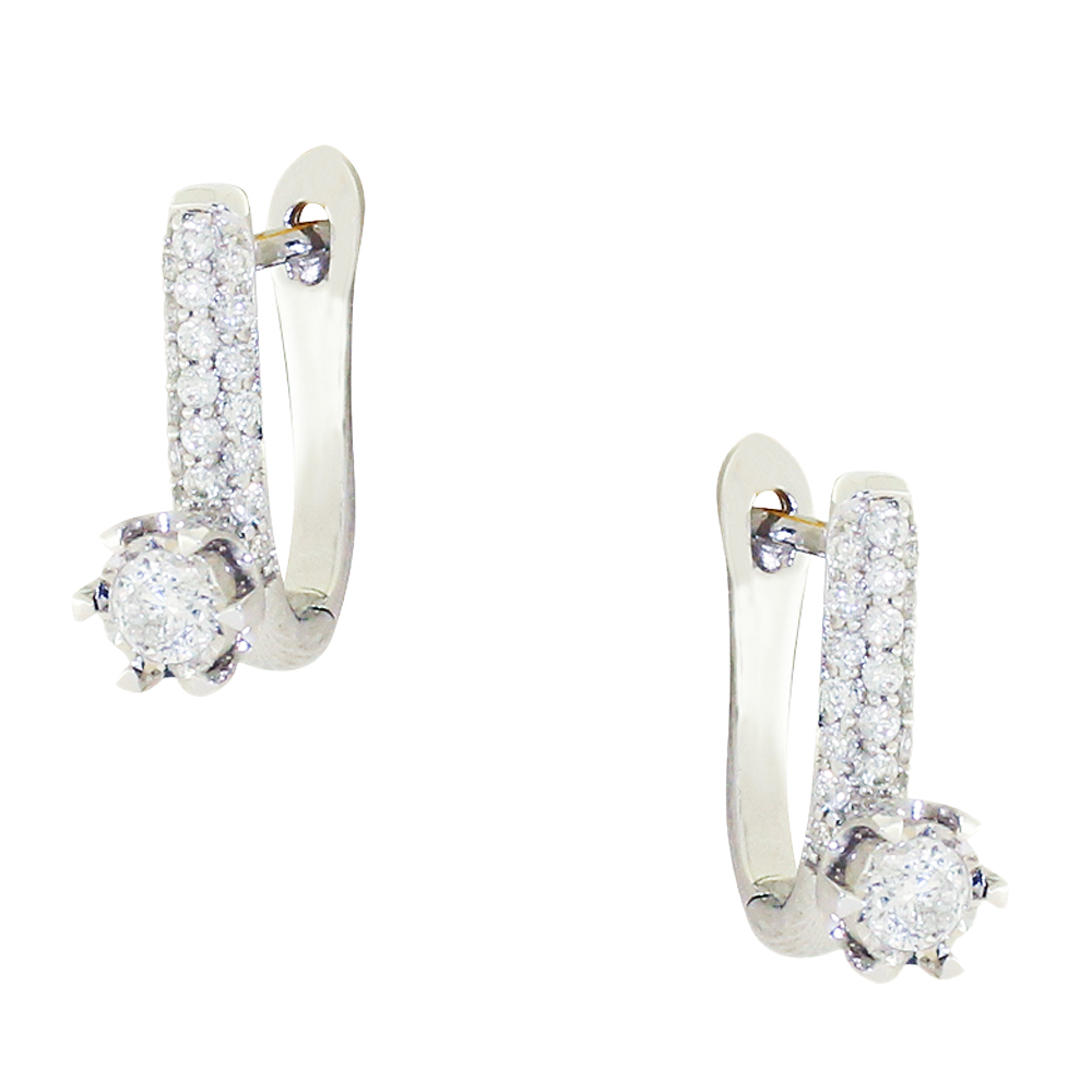 Серьги с бриллиантом Бриант EW16625TND