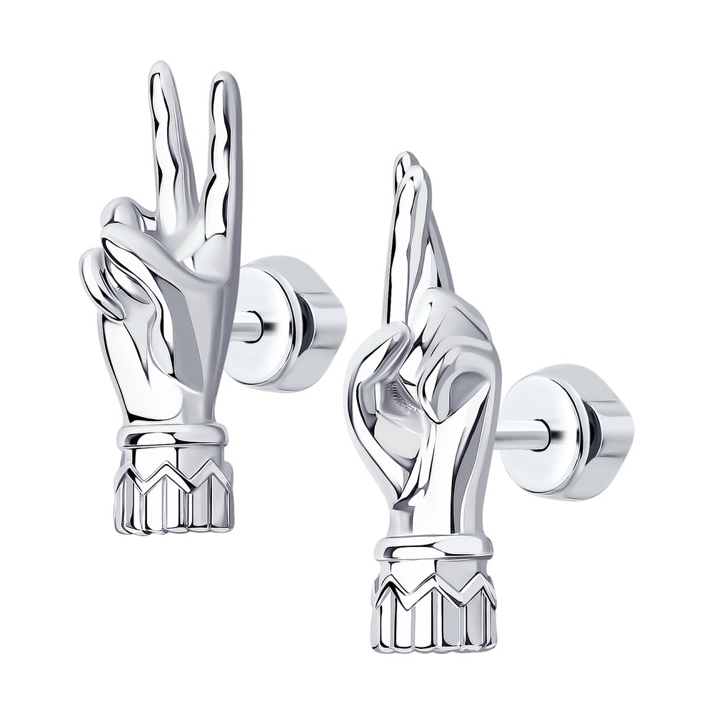 Серьги пуссеты из серебра SOKOLOV 94024320