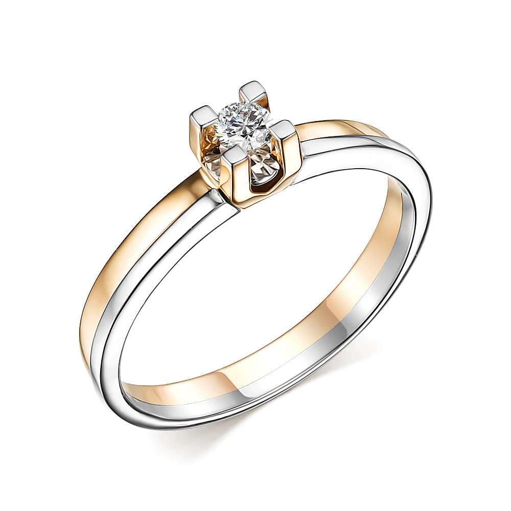 Кольцо помолвочное с бриллиантом АЛЬКОР 14763-100
