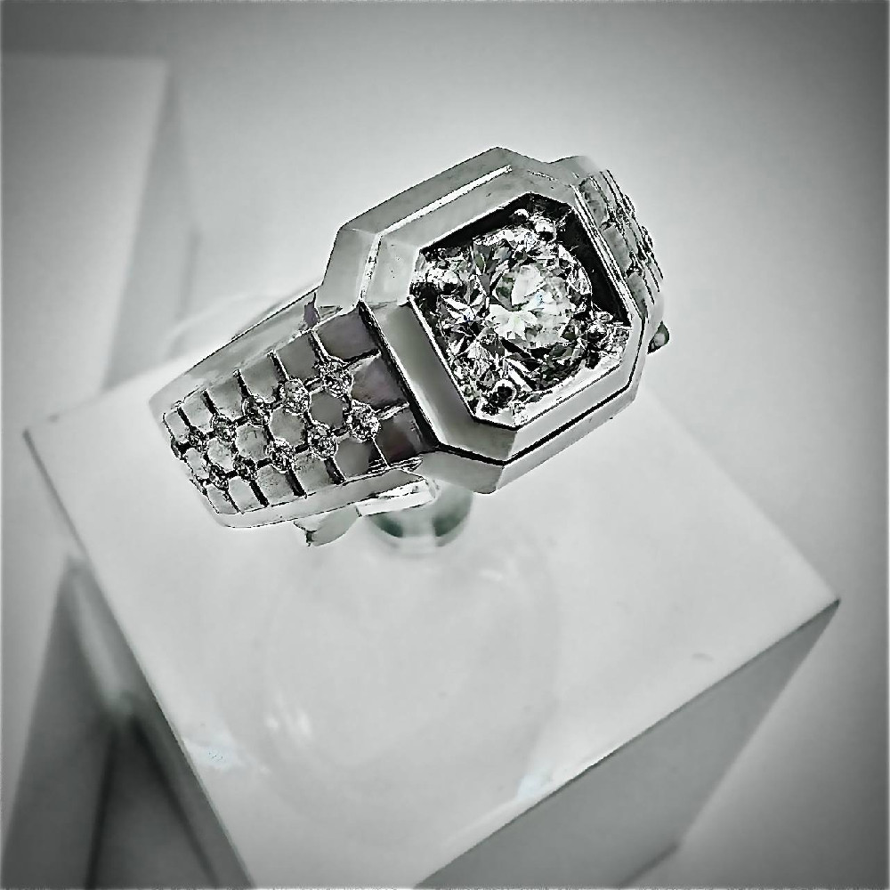 Кольцо мужское с бриллиантом ГАЛЕРЕЯ ЭКСКЛЮЗИВА 4510335