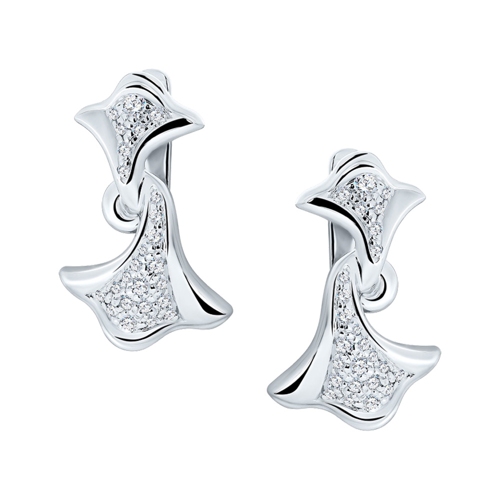 Серьги с бриллиантом Арт-Модерн 020294