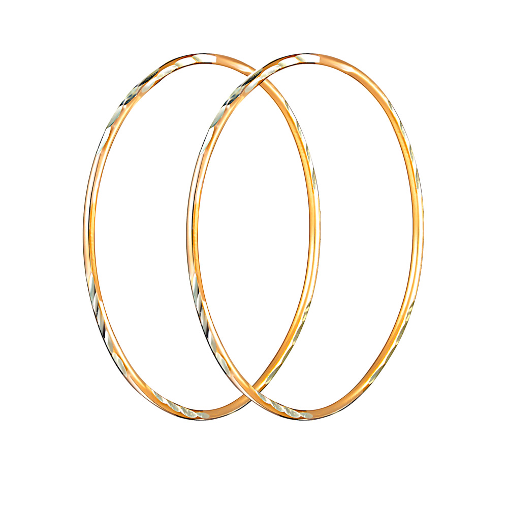 Серьги кольца из серебра Сильвер Лайн с725па