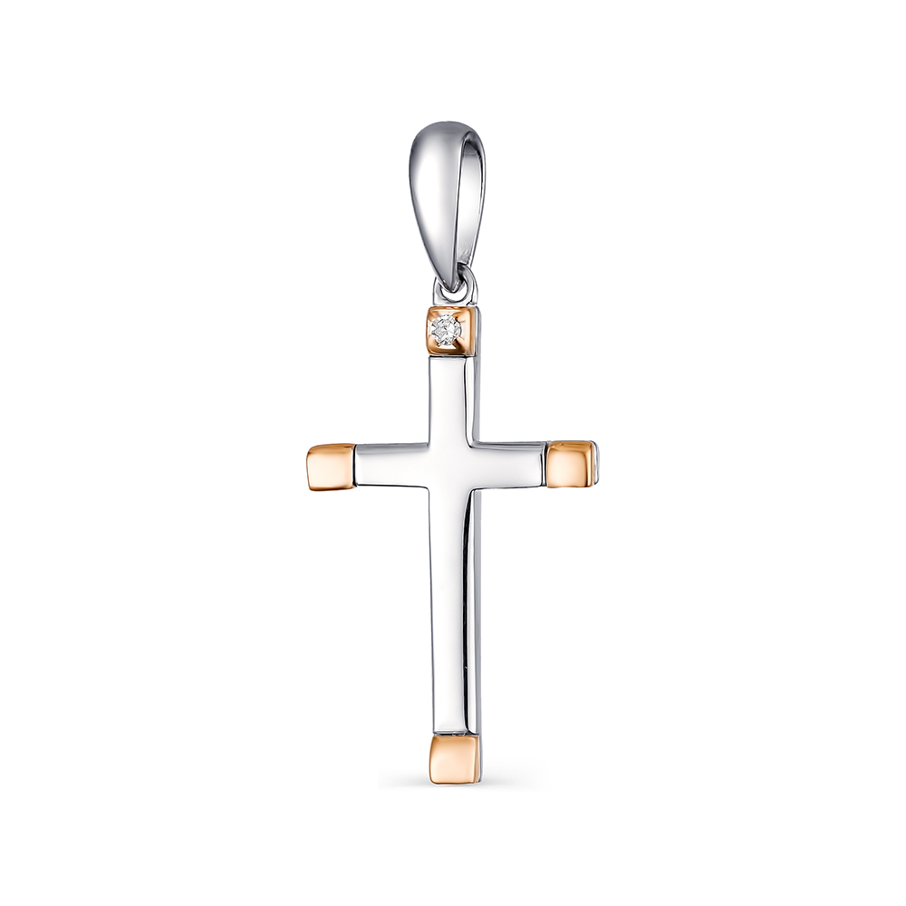 Подвеска крест из серебра АЛЬКОР 03-1666/000Б-00