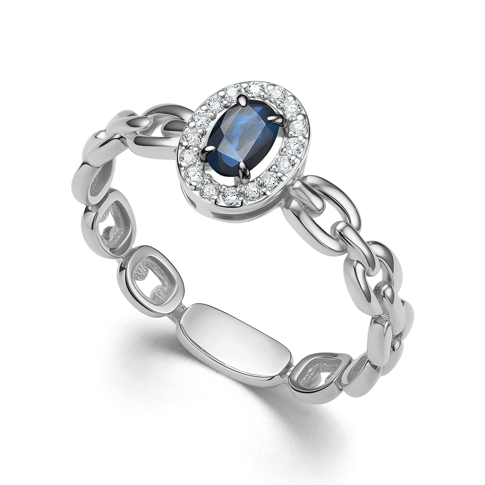 Кольцо с бриллиантом АЛЬКОР 16091-202