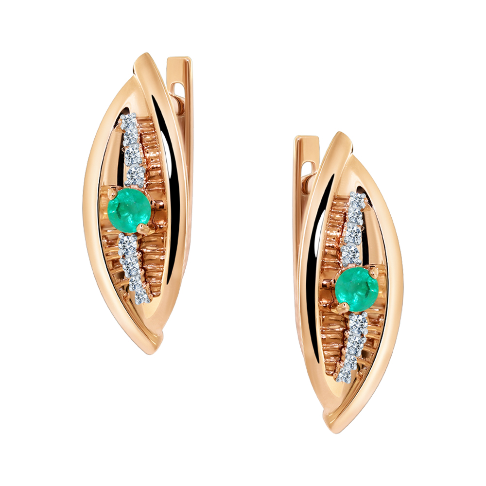 Серьги с бриллиантом АЛЬКОР 25770-101