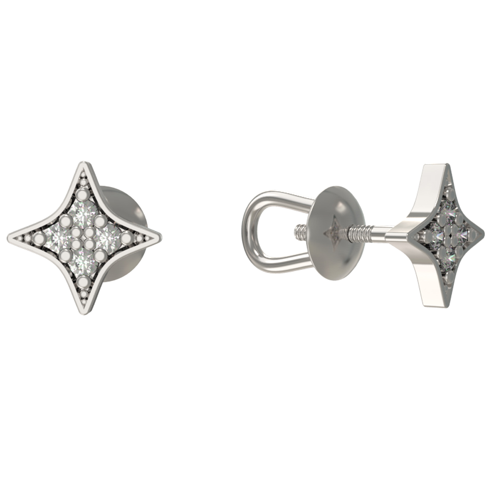 Серьги пуссеты из серебра АРИНА 1034642-01110