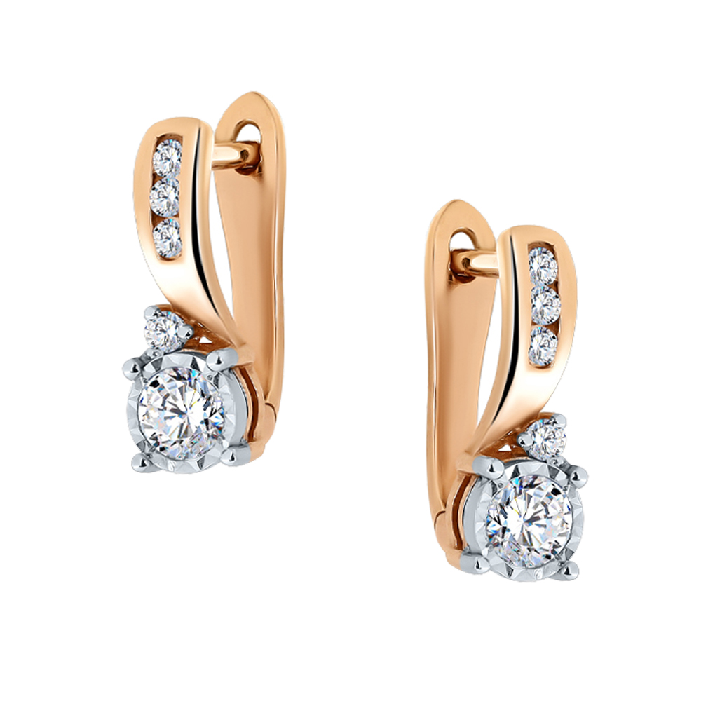 Серьги с бриллиантом Бриант ER46351D