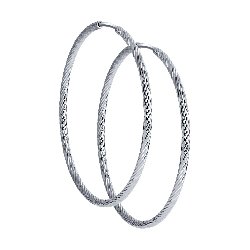 Серьги кольца из серебра SOKOLOV 94140004