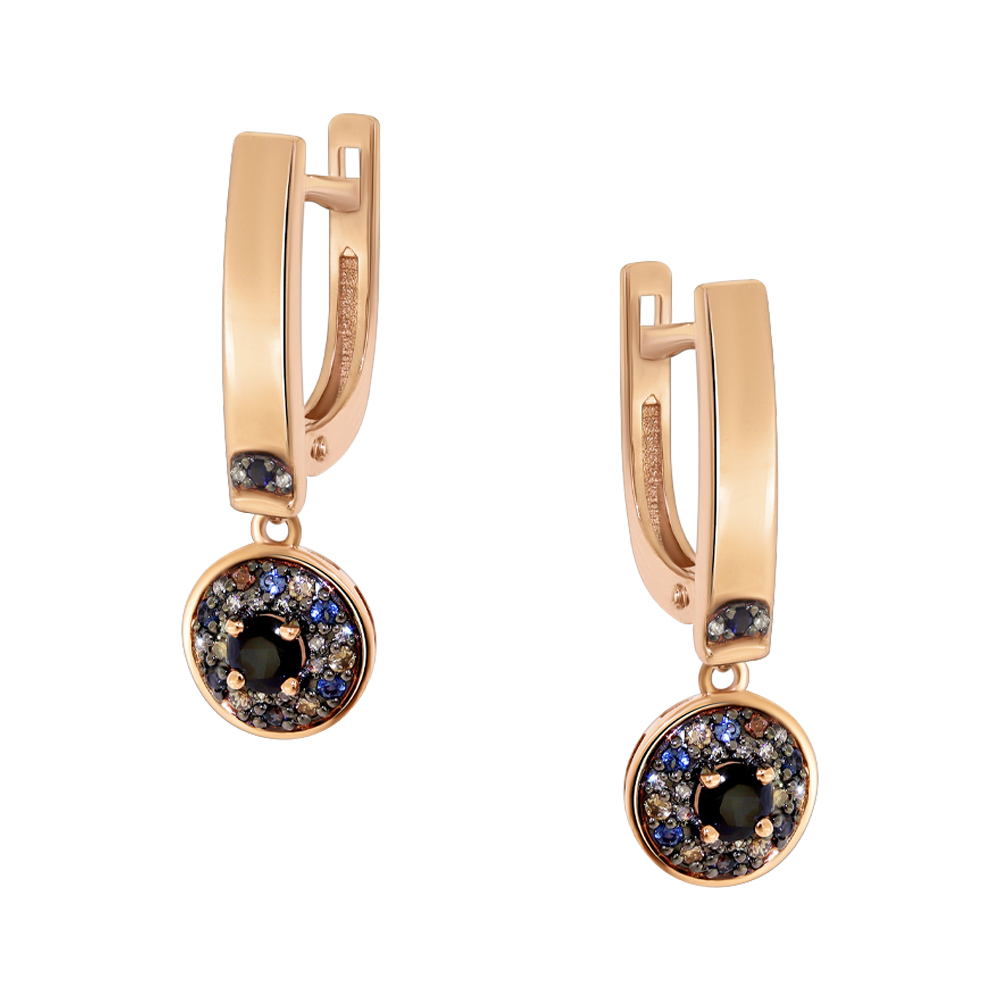 Серьги с бриллиантом АЛЬКОР 25754-170