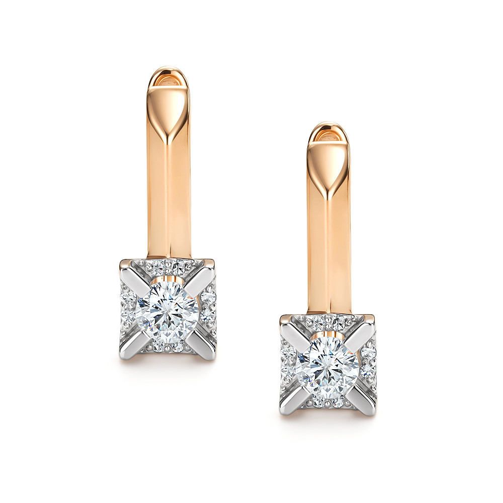 Серьги с бриллиантом АЛЬКОР 26851-100