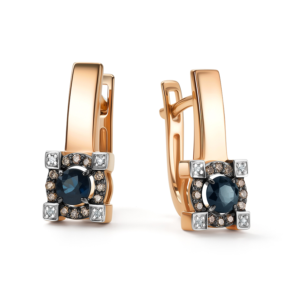 Серьги с бриллиантом АЛЬКОР 25833-170