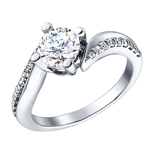 Кольцо помолвочное из серебра SOKOLOV 94010495